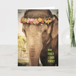 Elephant Birthday Card Kort