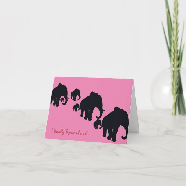 Elephant Birthday Card Kort (Framsida)
