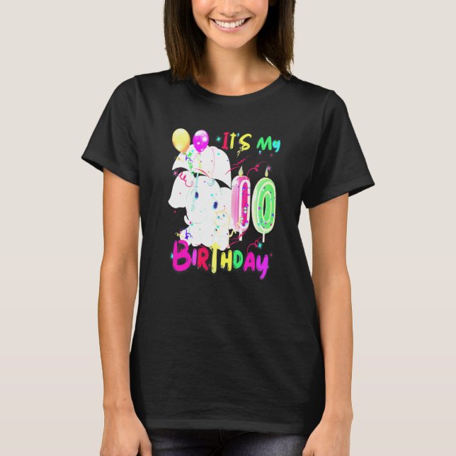 Elephant Birthday It's My 10th Birthday Girls Elep T Shirt (Framsida)