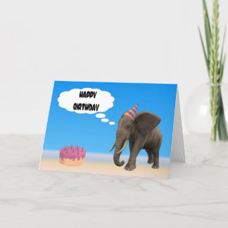 Elephant Birthday Kort