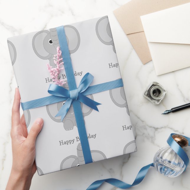 Elephant Birthday Presentpapper (Gåvor)