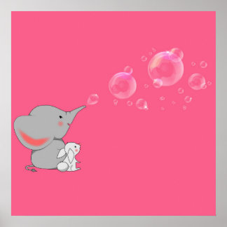 Elephant blobbles poster