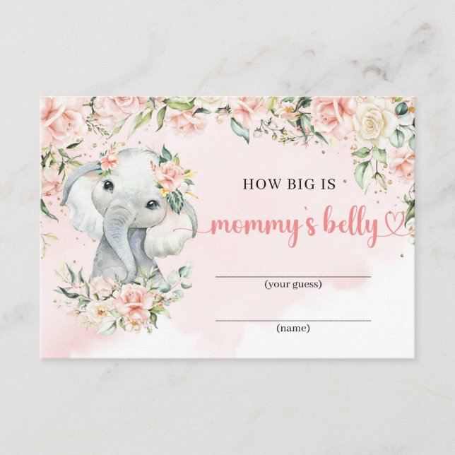 Elephant  blommor Hur stort är mamma Bürg Tilläggskort (Framsida)