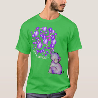 Elephant Blowing Up Purple Balloons Overdose Aware T Shirt