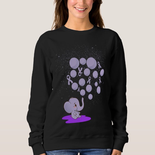 Elephant Blowing Up Purple Balloons Overdose Aware T Shirt (Framsida)