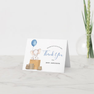 Elephant Blue Baby Shower by Mail Tack Anteckningskort