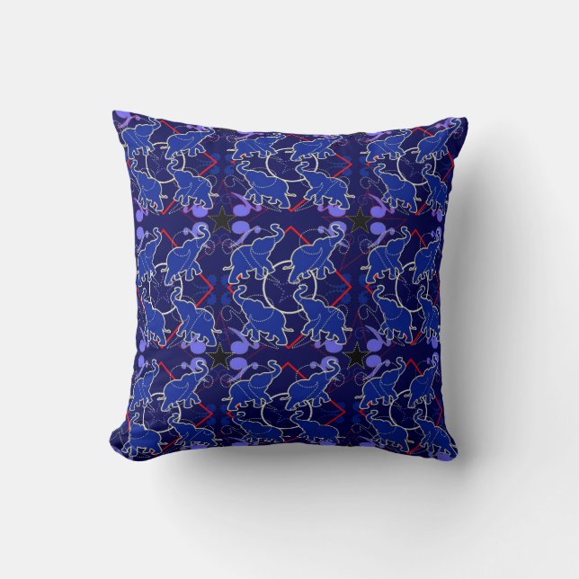 Elephant Blue Bandana Pillow Kudde (Framsida)