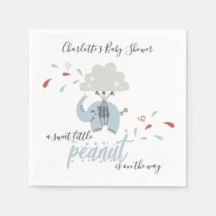 Elephant Blue Cute Boy's Baby Shower Napkins Pappersservett