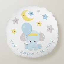 Elephant Blue I vet att jag är cute Text Pojke Nam