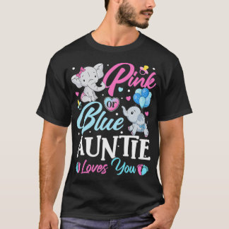 Elephant Blue Pink Auntie Loves You Pregnancy Reve T Shirt