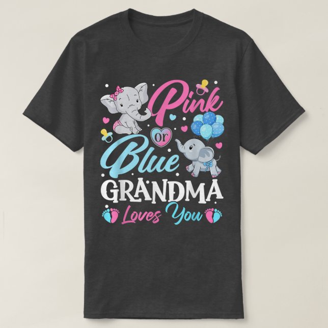 Elephant Blue Rosa Grandma Kärlek You Gravid Rev T Shirt (Design framsida)