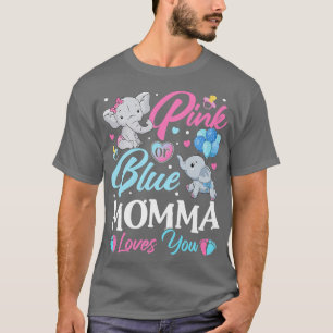 Elephant Blue Rosa Momma Kärlek Du Gravid Revea T Shirt