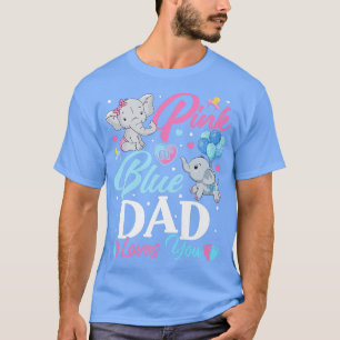 Elephant Blue Rosa Pappa Kärlek You Gravid Reveal T Shirt