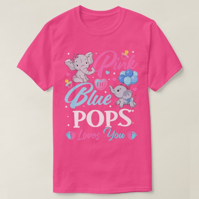 Elephant Blue Rosa POPS Kärlek You Gravid Reveal T Shirt (Design framsida)