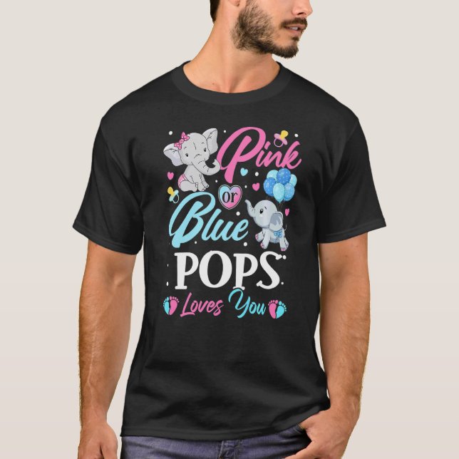 Elephant Blue Rosa Pops Kärlek You Gravid Reveal T Shirt (Framsida)