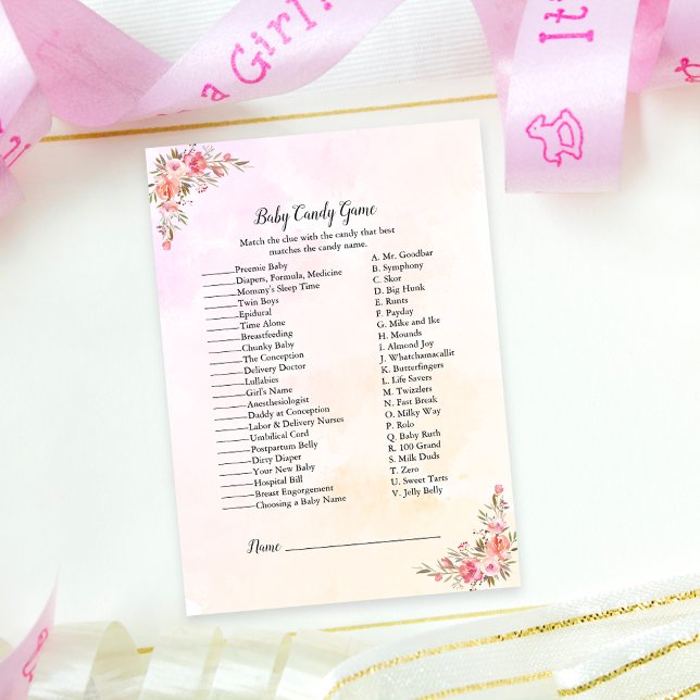 Elephant Boho Chic Baby Shower Candy Game Inbjudningar (Skapare uppladdad)