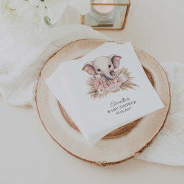 Elephant Boho Girl Baby Shower Pappersservett