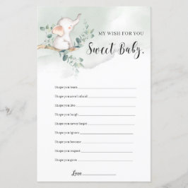 Elephant boho greenery önskemål för baby-spelet