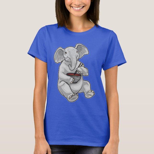 Elephant Bowl Ramen T Shirt (Framsida)