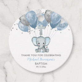 Elephant Boy Balloons Baptism Tack Gift Märkres Gåvor Etiketter