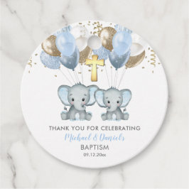 Elephant Boy Balloons Baptism Tack Gift Märkres Gåvor Etiketter