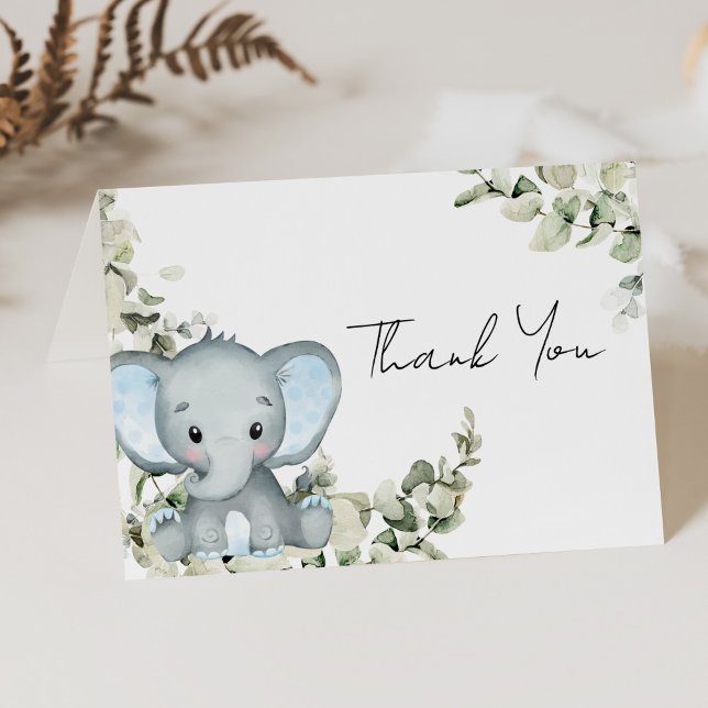 Elephant Boy Blue Shower Tack Kort (Skapare uppladdad)