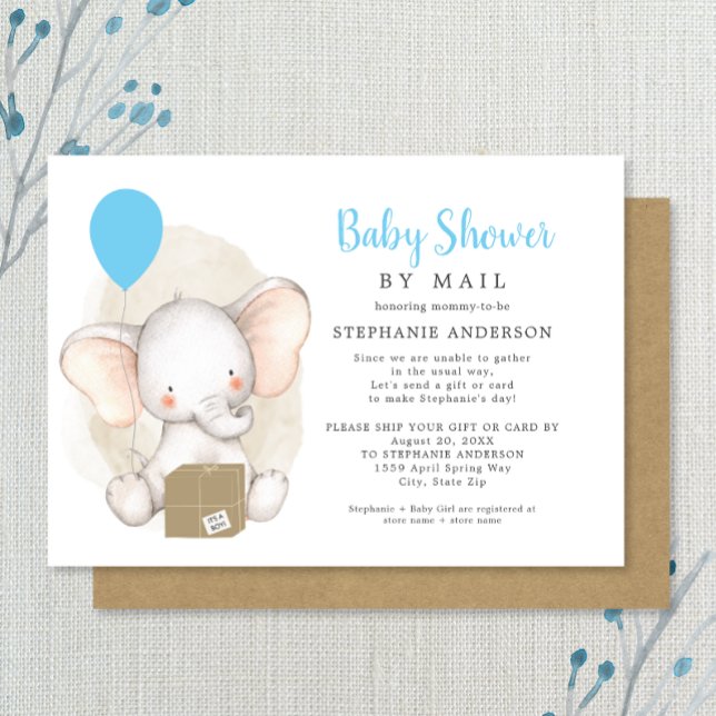 Elephant Boy Shower by Mail Inbjudningar (Skapare uppladdad)