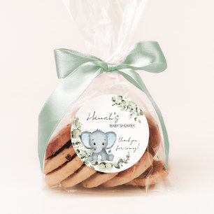Elephant Boy Shower Favor Runt Klistermärke