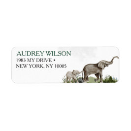 Elephant Boy Shower Returadress Etikett