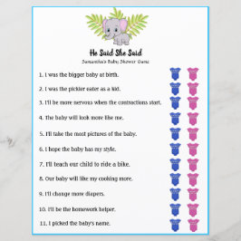 Elephant Boy Shower sa att hon sa att spel