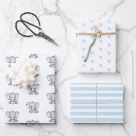 Elephant Boy Shower Wrapping Papper Lakan