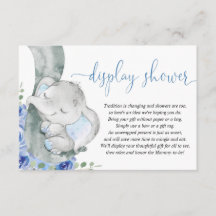 Elephant-boyblå blommigt visning dusch