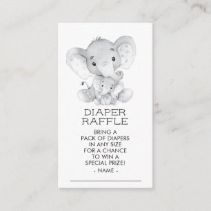Elephant Boys Baby Shower Diaper Raffle Biljett Tilläggskort