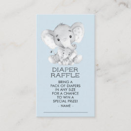 Elephant Boys Baby Shower Diaper Raffle Biljett Tilläggskort