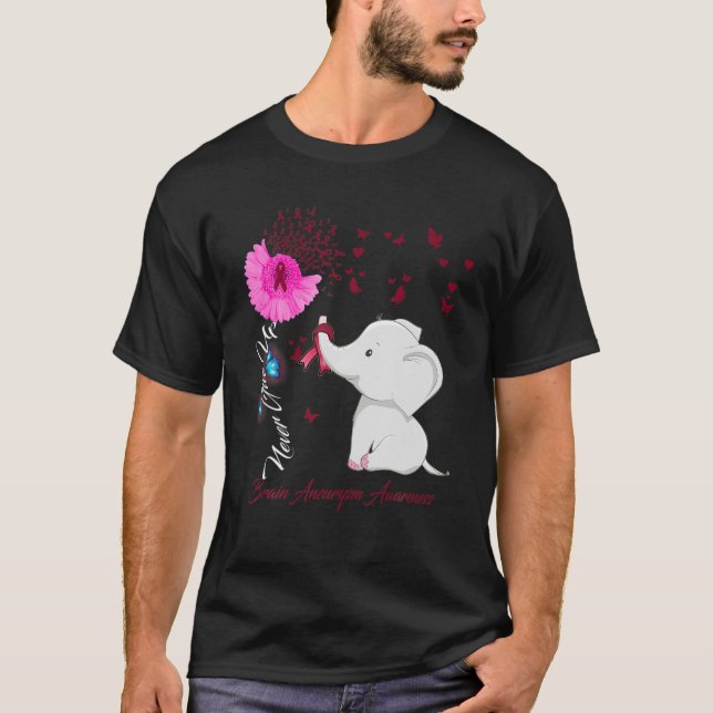 Elephant Brain Aneurysm Awareness - Brain Aneurysm T Shirt (Framsida)