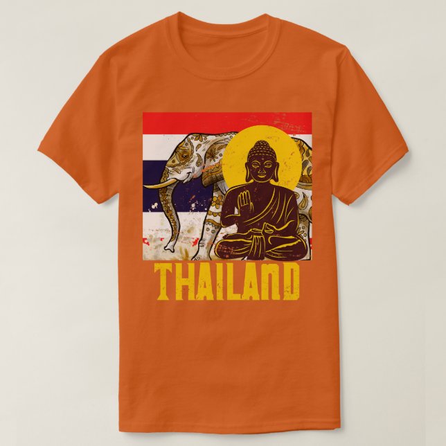 Elephant Buddha Thailand T Shirt (Design framsida)