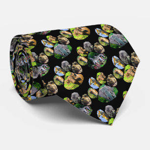 Elephant, Buffalo,Zebra Footprint Collage Neck Tie Slips
