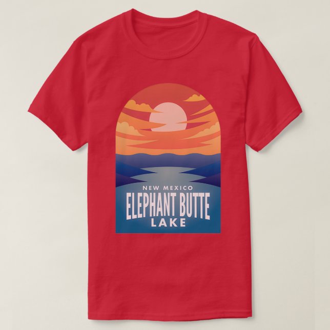 Elephant Butte Sjö NM Retro Sunset T Shirt (Design framsida)
