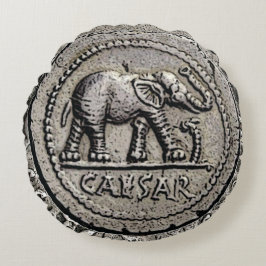 Elephant Caesar Roman Emperor Coin Rund Kudde