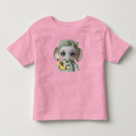 Elephant Calf med en Banana T Shirt
