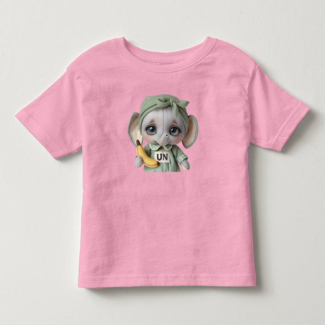 Elephant Calf med en Banana T Shirt (Framsida)