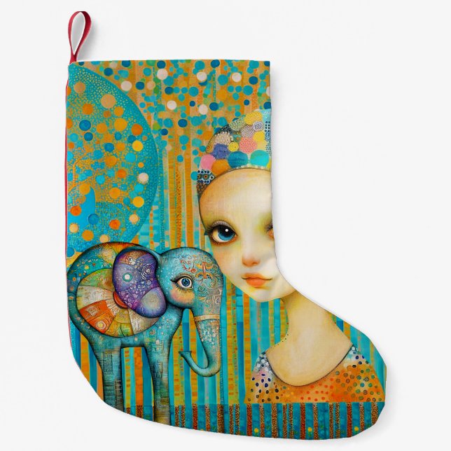 Elephant Charm-julklapp Liten Julstrumpa (Framsidan)