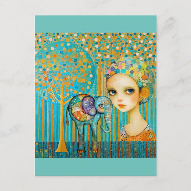 Elephant Charm Vykort (Framsida)