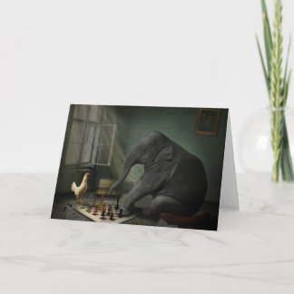 Elephant Chess Greeting Card Kort