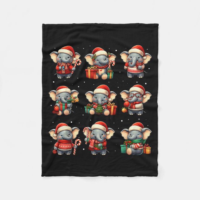 Elephant Christmas Funny Elephant Lover Pajama Men Fleecefilt (Framsidan)