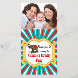 Elephant Circus Ram Kids Boys Födelsedagsfest Tack Kort