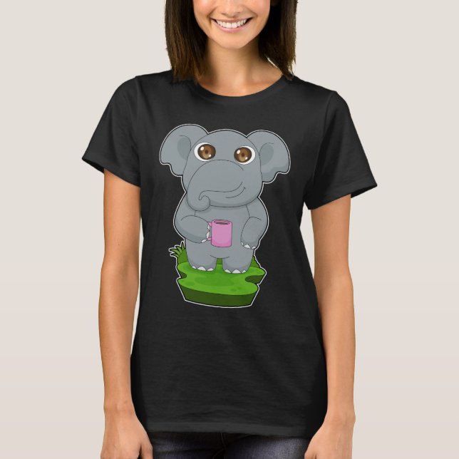 Elephant Coffee Mugg T Shirt (Framsida)