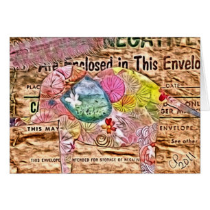 Elephant Collage Digital Art Hälsningskort