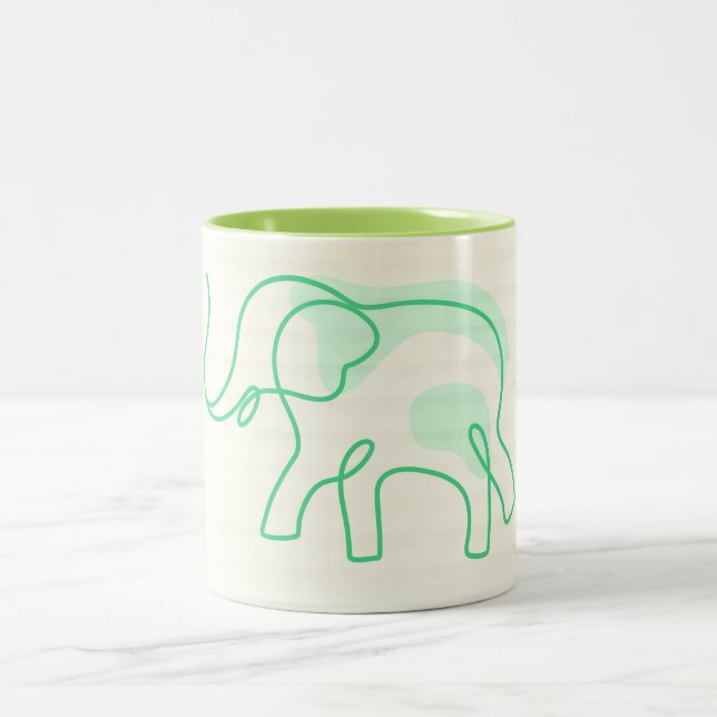 Elephant Collage Line Art Coffee Mugg (Center)