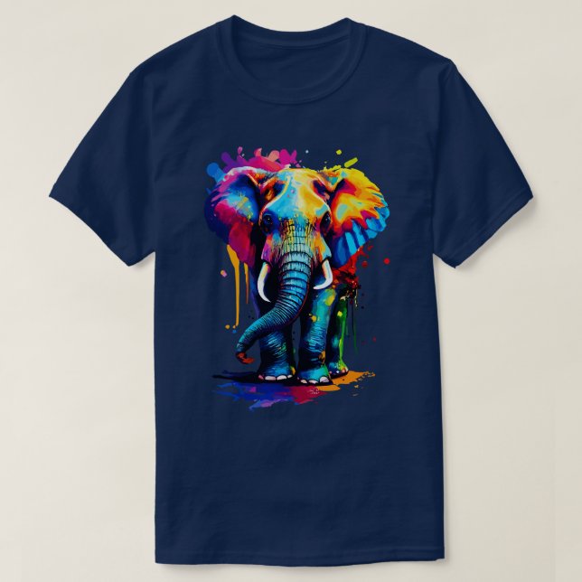 Elephant Colorful Cute African Elephant T Shirt (Design framsida)